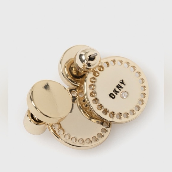 DKNY Elegant Gold Plated Jacket Earrings - Picture 2 of 7